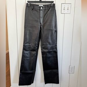 Princess Polly Faux Leather High Waist Pants Straight Leg Women’s Size 4